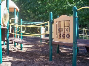 Tic Tac Toe and bridge at Lake Accotink Park and Playground