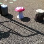 Toadstool and stump climbers at Chessie's Big BackYard