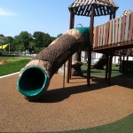 log tube slide at Chessie's Big Back Yard