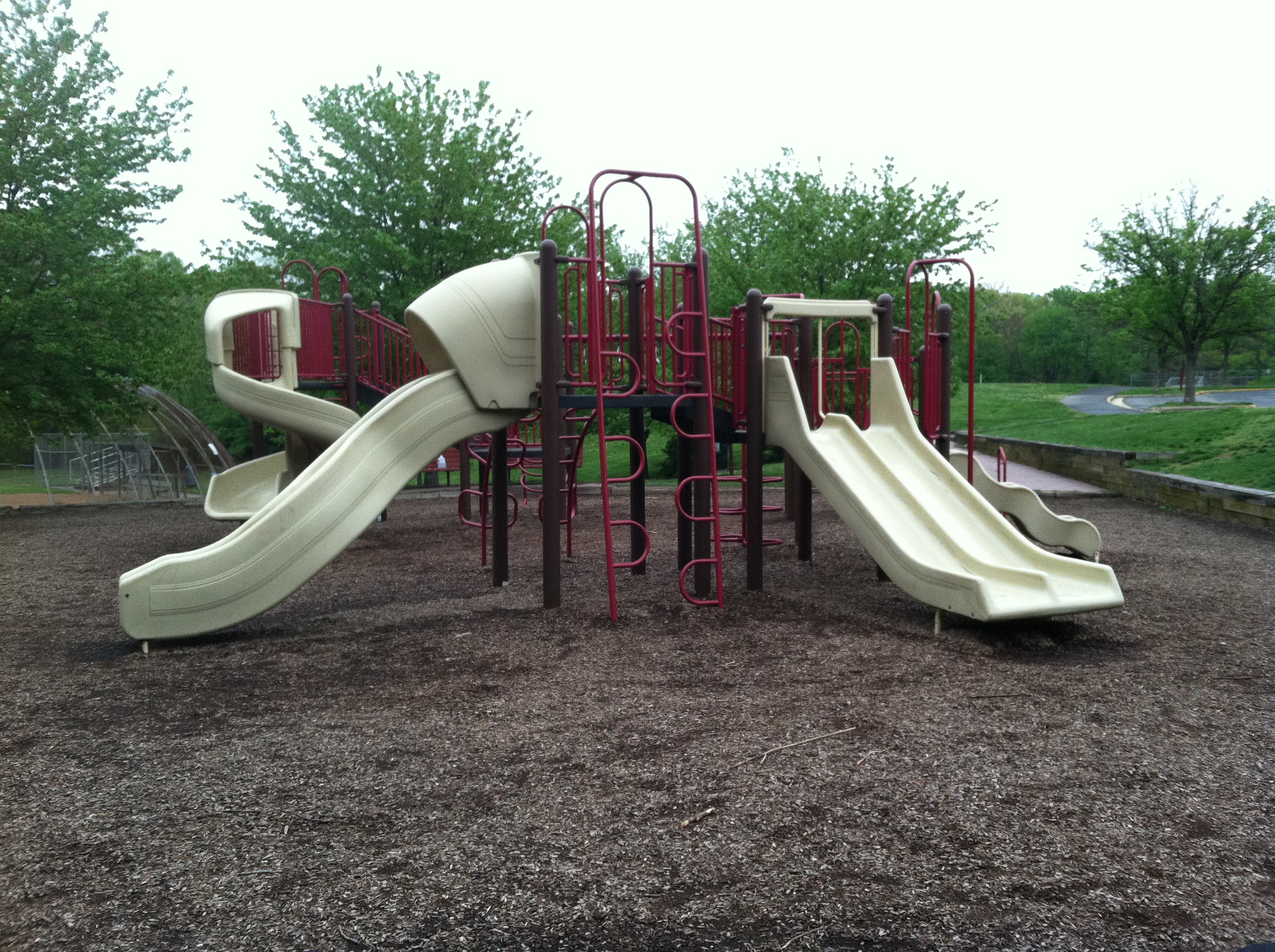 Climbing and slides at Reston North Park