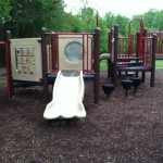 Slide and stepping stones at Reston North Park