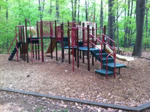 Play structure at South Lakes Drive Park in Reston, VA