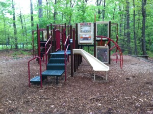 Play structure at South Lakes Drive Park in Reston, VA