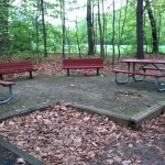 Seating at South Lakes Drive Park in Reston, VA