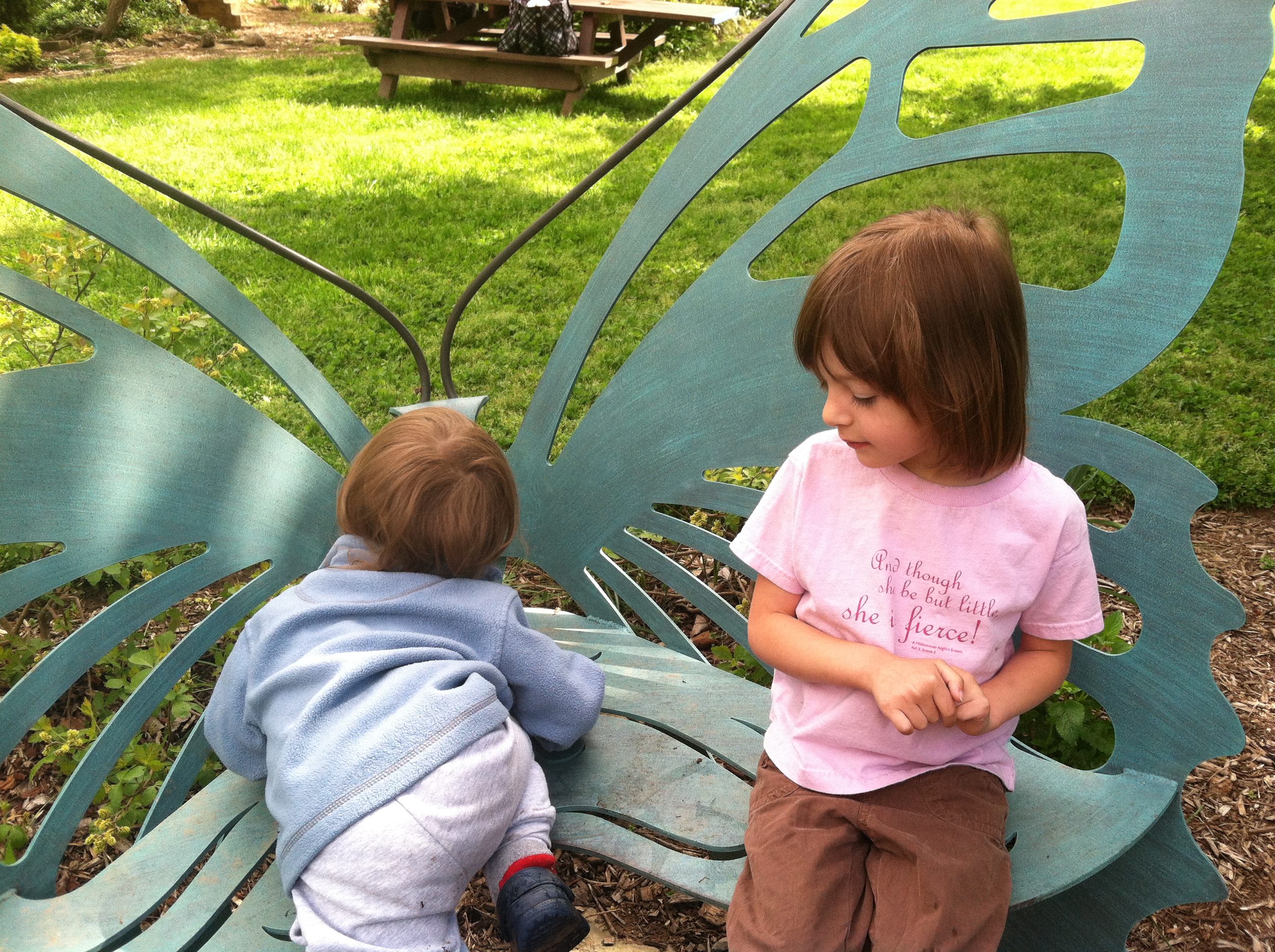 Butterfly Bench at River Farm Park in Alexandria VA