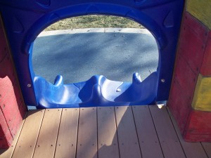 Two short slides at Chessie's Backyard Playground