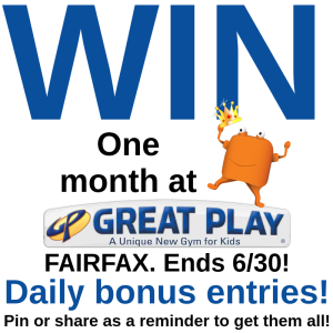 great play giveaway ends 6-/30. Daily Bonus Entries! Pin or share me to remind yourself!