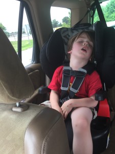 Passed out after a morning at Flight Trampoline Park The Joy Troupe NOVA